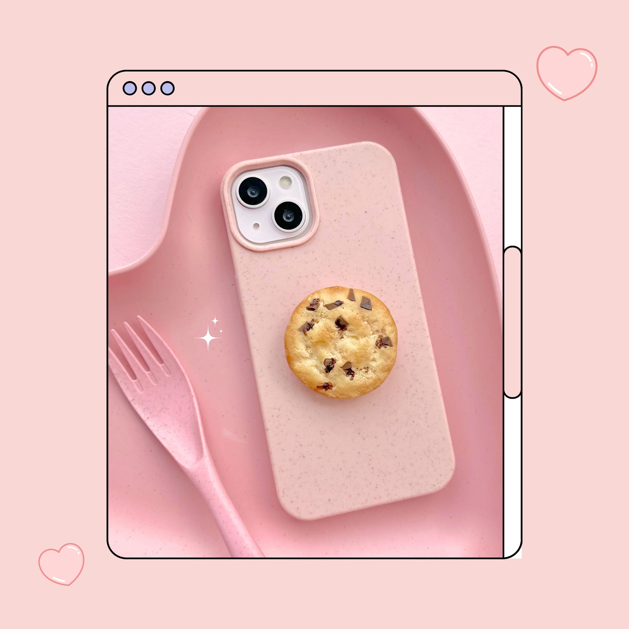 chocolate chip cookie pull out phone grip