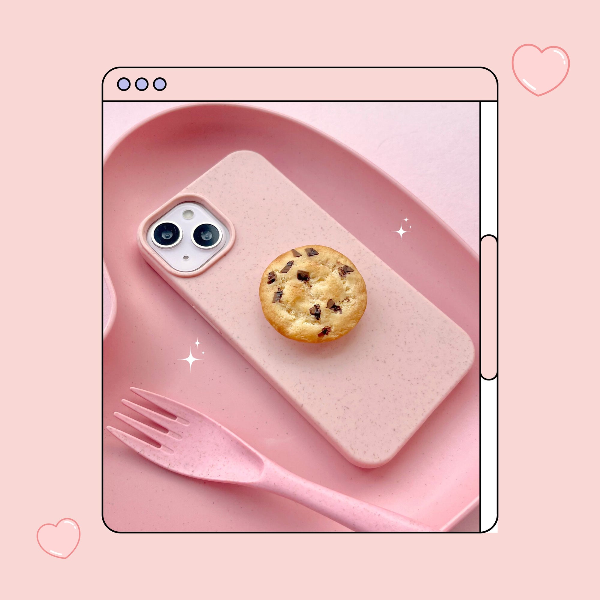 chocolate chip cookie pull out phone grip