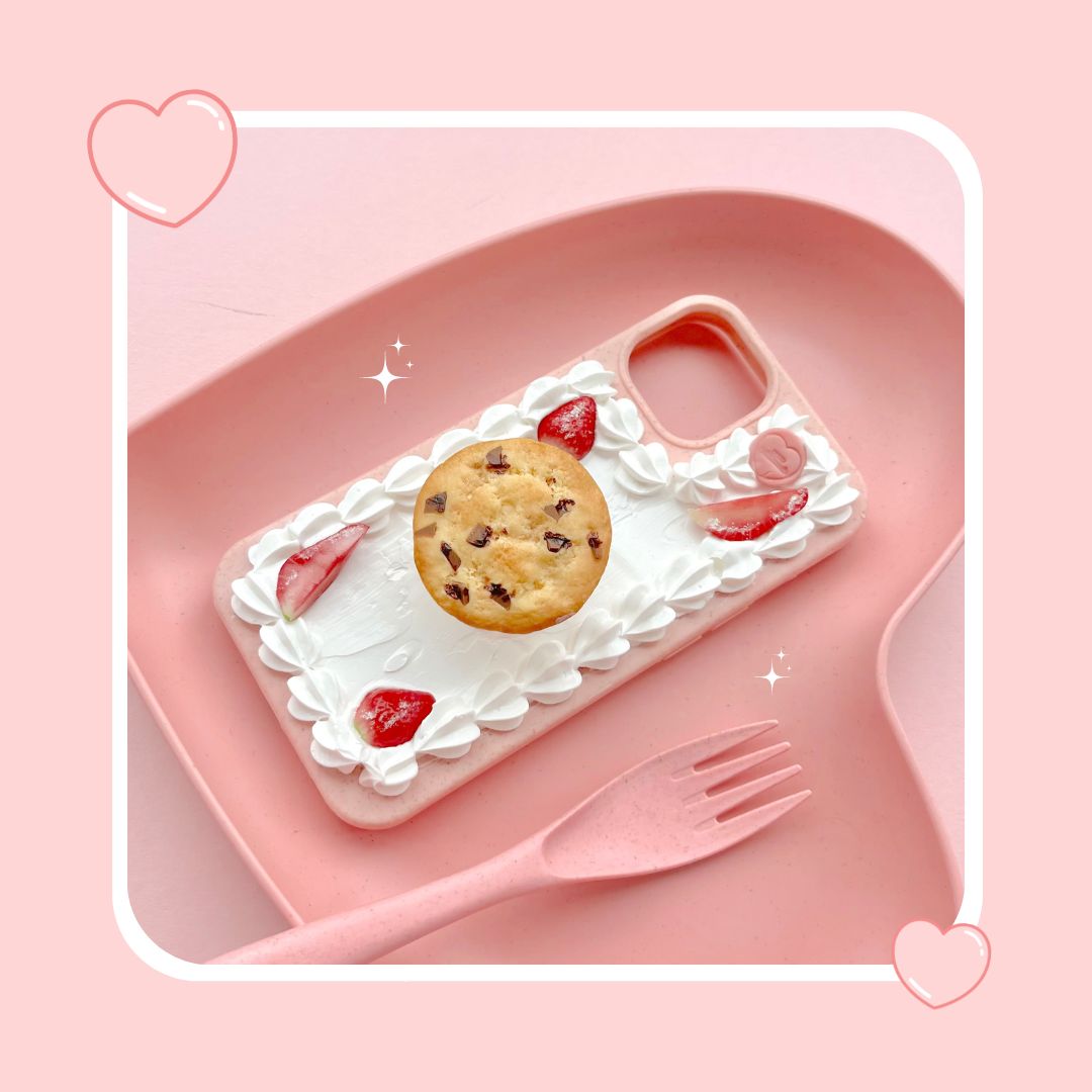 chocolate chip cookie pull out grip decoden phone case